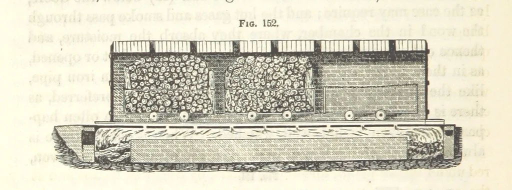 An illustration from A Treatise on Metallurgy; comprising mining, and general and particular metallurgical operations, etc, 1852, leaf 356