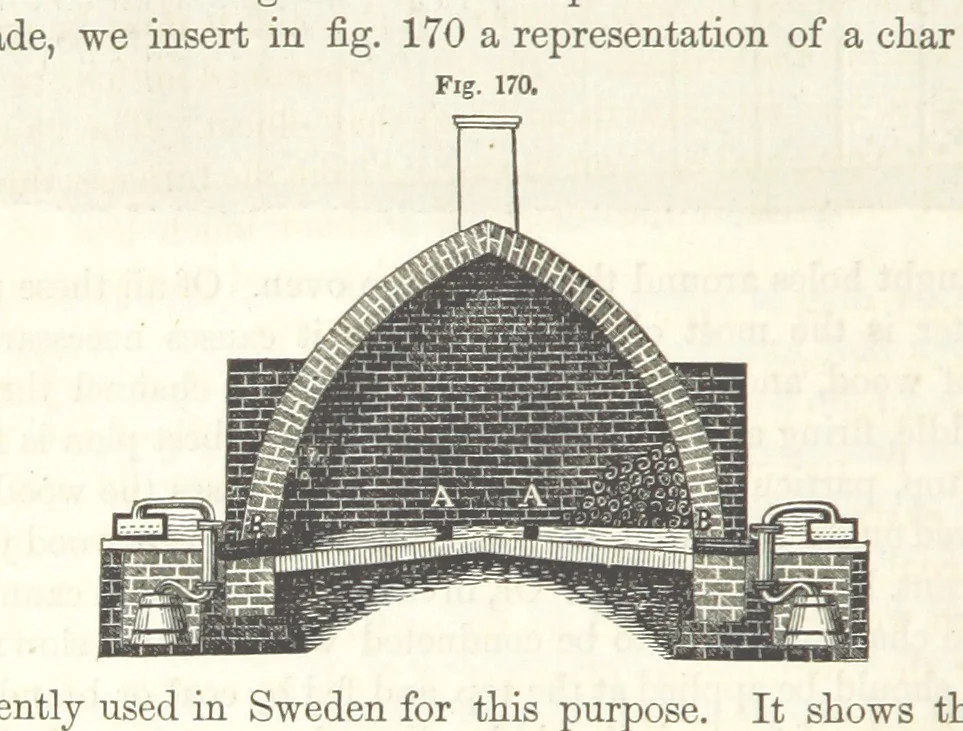 An illustration from A Treatise on Metallurgy; comprising mining, and general and particular metallurgical operations, etc, 1852, leaf 378