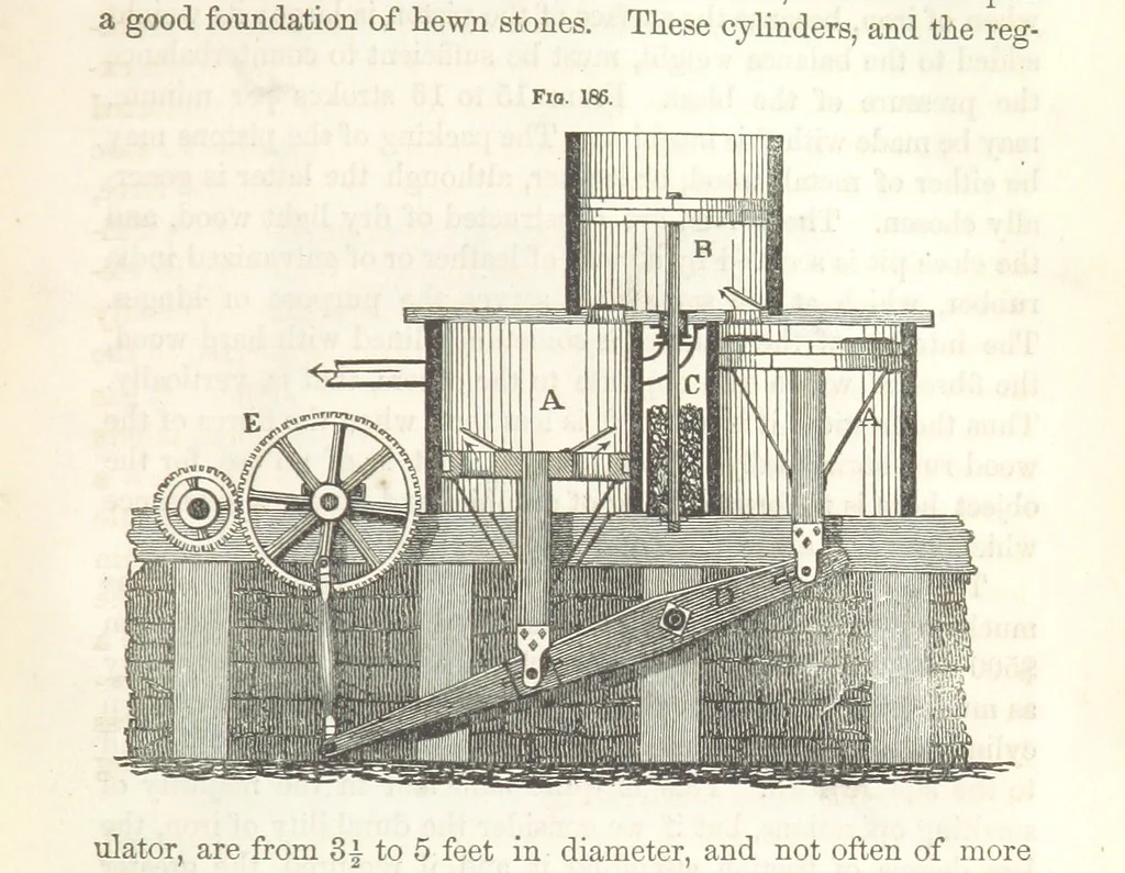 An illustration from A Treatise on Metallurgy; comprising mining, and general and particular metallurgical operations, etc, 1852, leaf 411