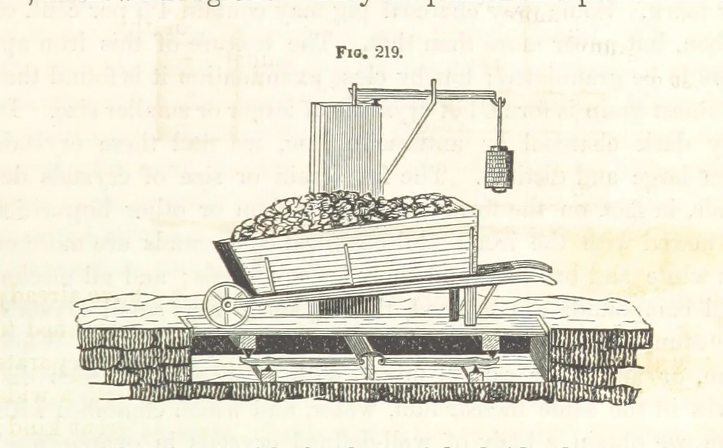 An illustration from A Treatise on Metallurgy; comprising mining, and general and particular metallurgical operations, etc, 1852, leaf 509