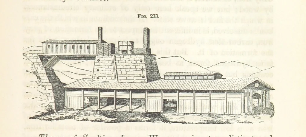 An illustration from A Treatise on Metallurgy; comprising mining, and general and particular metallurgical operations, etc, 1852, leaf 535