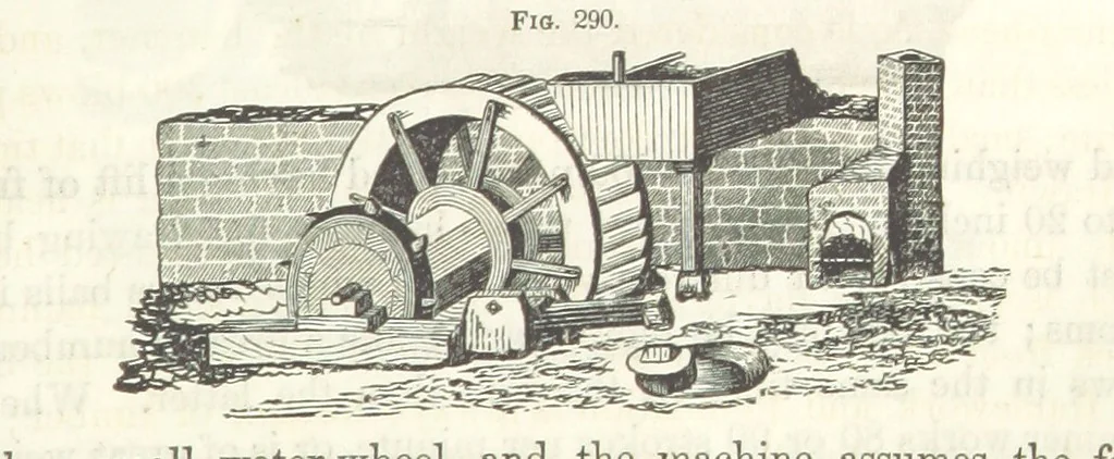 An illustration from A Treatise on Metallurgy; comprising mining, and general and particular metallurgical operations, etc, 1852, leaf 609