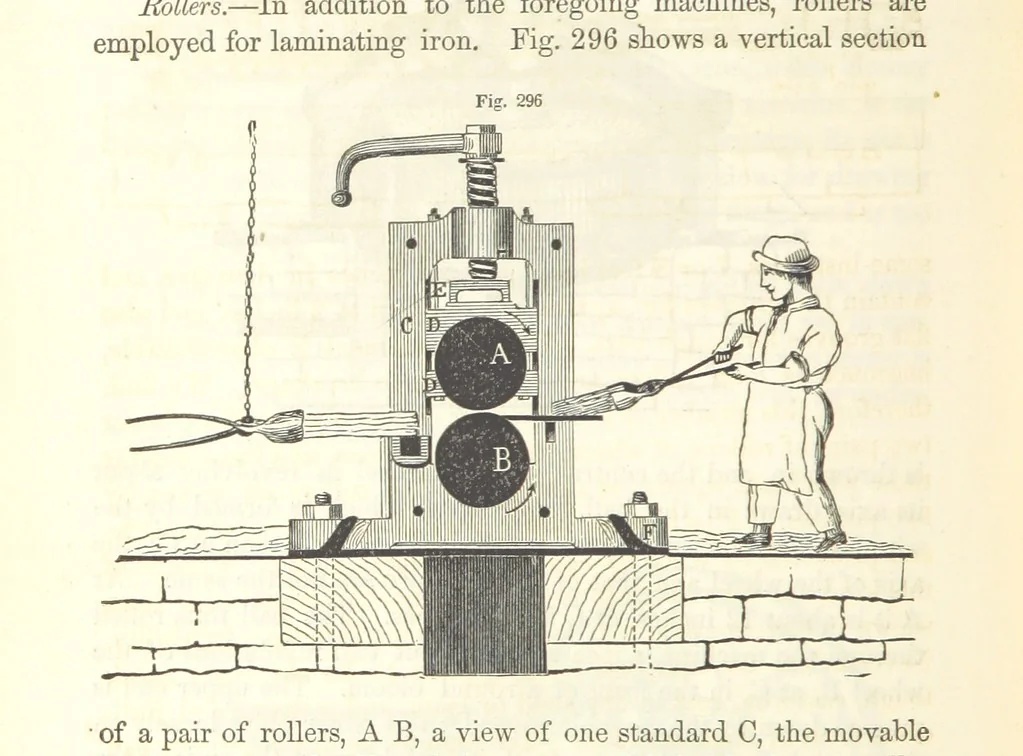 An illustration from A Treatise on Metallurgy; comprising mining, and general and particular metallurgical operations, etc, 1852, leaf 614