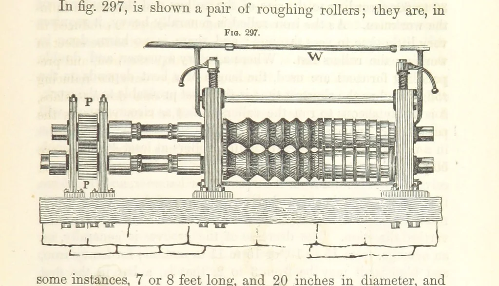An illustration from A Treatise on Metallurgy; comprising mining, and general and particular metallurgical operations, etc, 1852, leaf 615