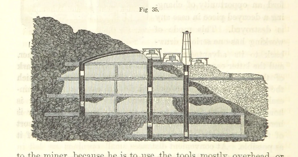 An illustration from A Treatise on Metallurgy; comprising mining, and general and particular metallurgical operations, etc, 1852, leaf 82