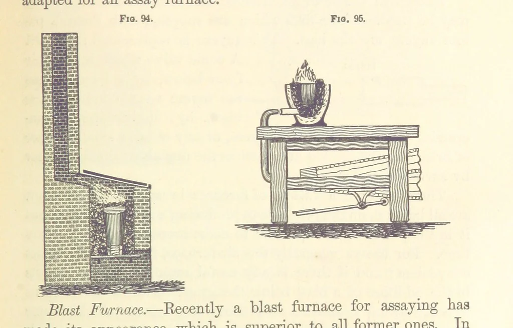 An illustration from A Treatise on Metallurgy; comprising mining, and general and particular metallurgical operations, etc, 1880, leaf 189