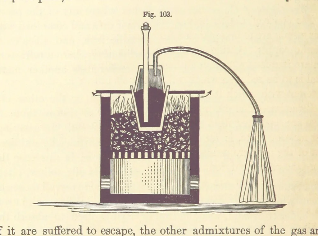 An illustration from A Treatise on Metallurgy; comprising mining, and general and particular metallurgical operations, etc, 1880, leaf 204