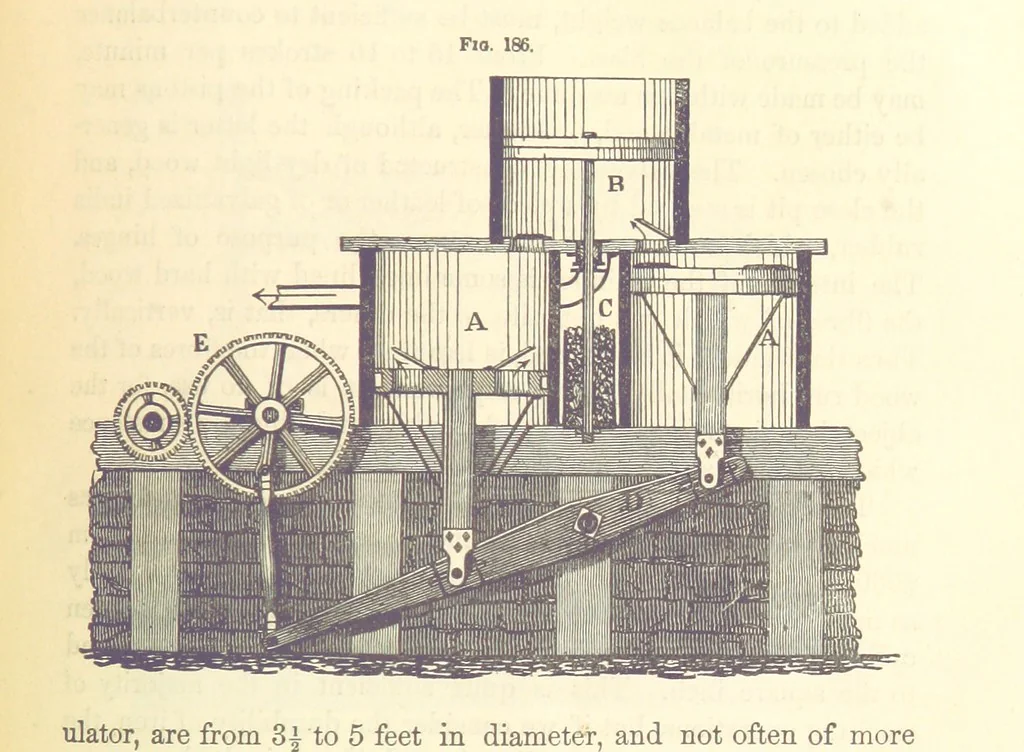 An illustration from A Treatise on Metallurgy; comprising mining, and general and particular metallurgical operations, etc, 1880, leaf 409