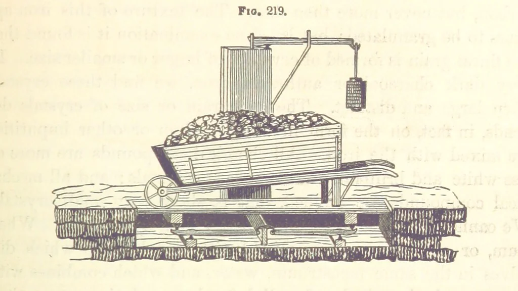 An illustration from A Treatise on Metallurgy; comprising mining, and general and particular metallurgical operations, etc, 1880, leaf 507