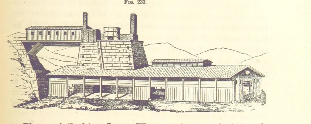 An illustration from A Treatise on Metallurgy; comprising mining, and general and particular metallurgical operations, etc, 1880, leaf 533