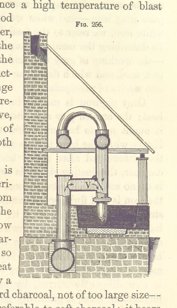 An illustration from A Treatise on Metallurgy; comprising mining, and general and particular metallurgical operations, etc, 1880, leaf 557