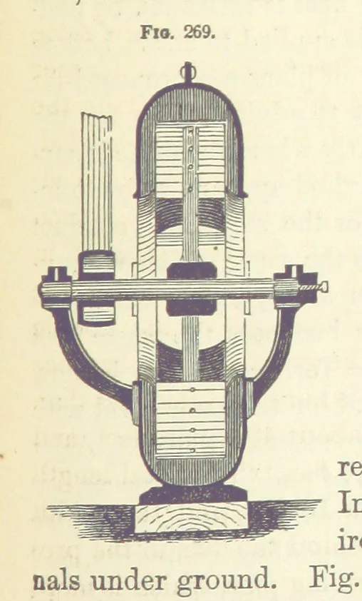 An illustration from A Treatise on Metallurgy; comprising mining, and general and particular metallurgical operations, etc, 1880, leaf 573