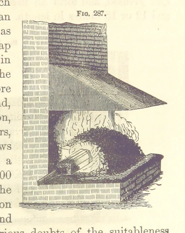 An illustration from A Treatise on Metallurgy; comprising mining, and general and particular metallurgical operations, etc, 1880, leaf 603