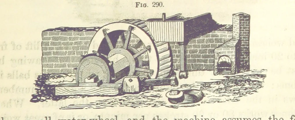 An illustration from A Treatise on Metallurgy; comprising mining, and general and particular metallurgical operations, etc, 1880, leaf 607