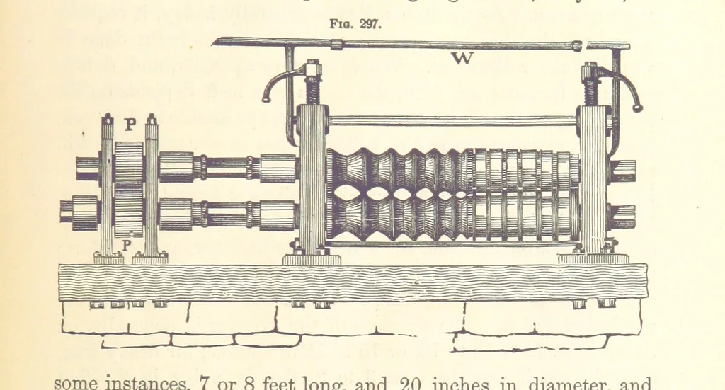 An illustration from A Treatise on Metallurgy; comprising mining, and general and particular metallurgical operations, etc, 1880, leaf 613