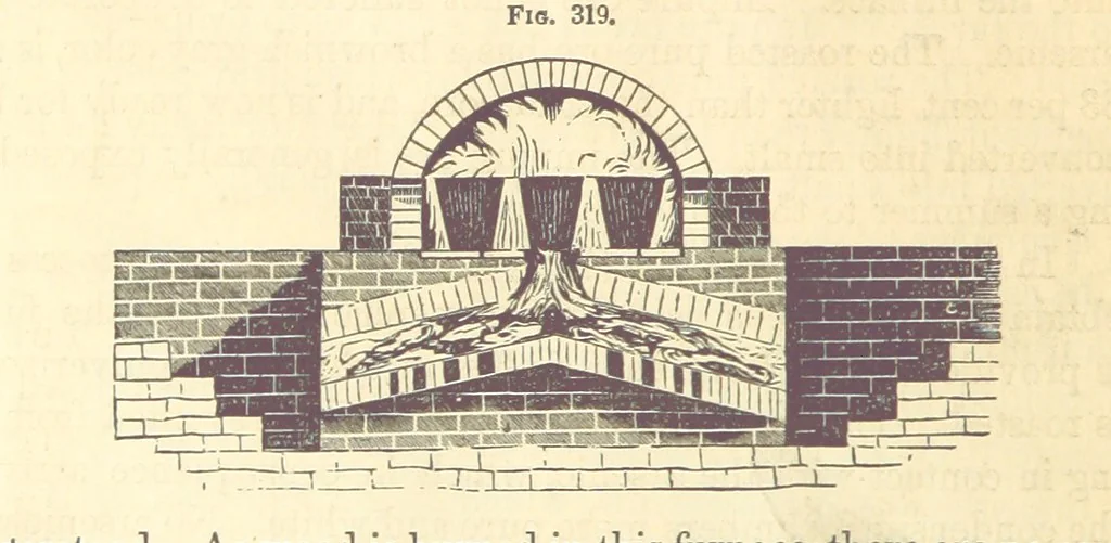 An illustration from A Treatise on Metallurgy; comprising mining, and general and particular metallurgical operations, etc, 1880, leaf 642