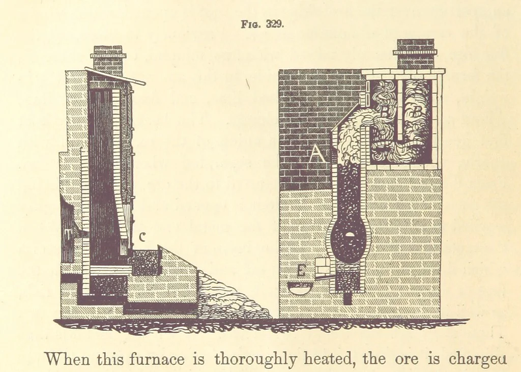 An illustration from A Treatise on Metallurgy; comprising mining, and general and particular metallurgical operations, etc, 1880, leaf 652