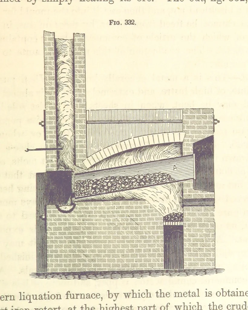 An illustration from A Treatise on Metallurgy; comprising mining, and general and particular metallurgical operations, etc, 1880, leaf 659
