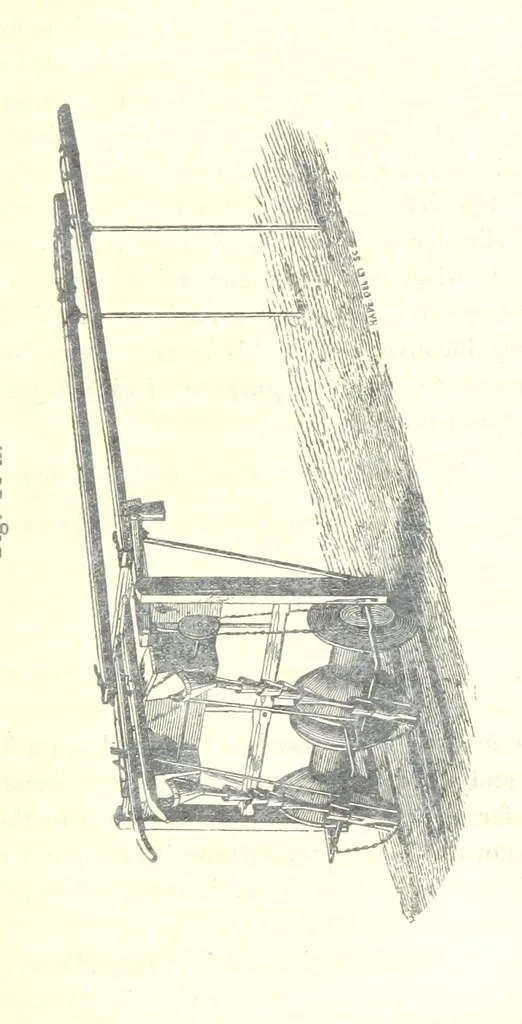 An illustration from Farming Implements, their various uses and recent modern improvements compared with the old machines. By F. D. P, 1847, leaf 53