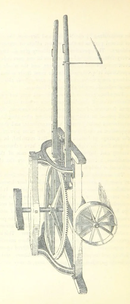 An illustration from Farming Implements, their various uses and recent modern improvements compared with the old machines. By F. D. P, 1847, leaf 64