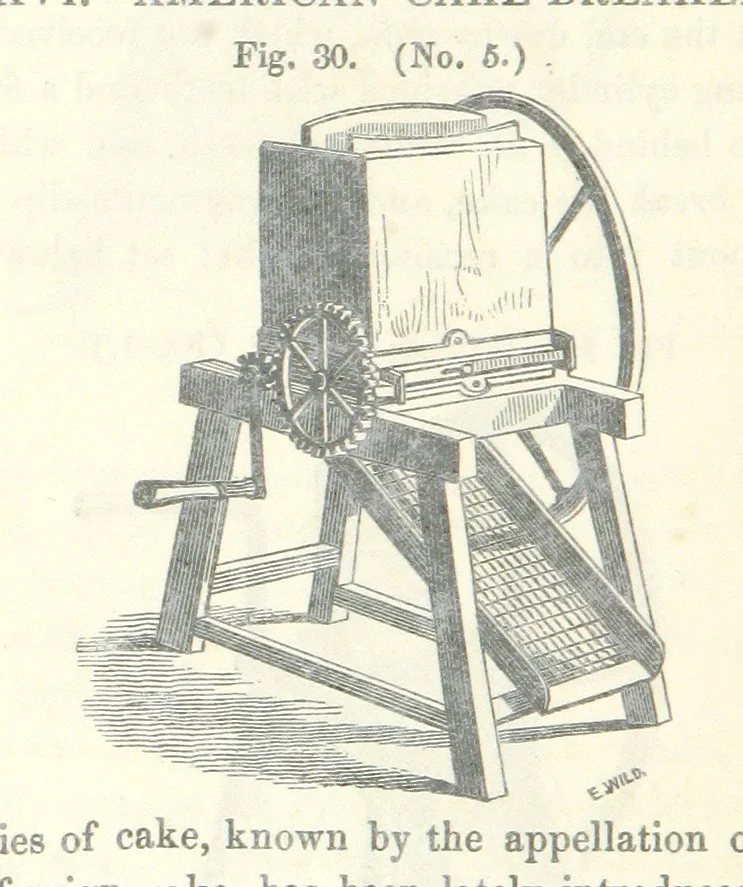 An illustration from Farming Implements, their various uses and recent modern improvements compared with the old machines. By F. D. P, 1847, leaf 82