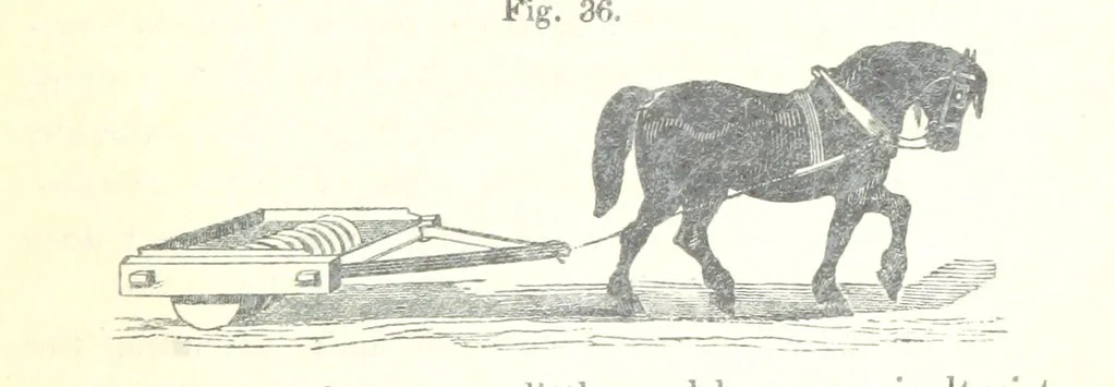 An illustration from Farming Implements, their various uses and recent modern improvements compared with the old machines. By F. D. P, 1847, leaf 91