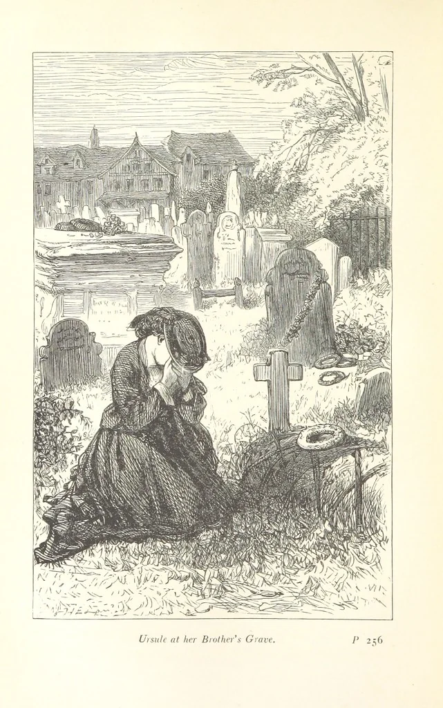 An illustration from One Year, or a Story of Three Homes. By F. M. P., Author of “Tales of the South of France” [i.e. Frances Mary Peard]. With ... illustrations, 1869, leaf 200