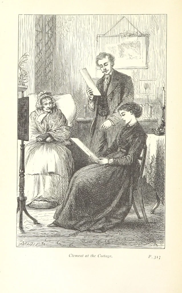 An illustration from One Year, or a Story of Three Homes. By F. M. P., Author of “Tales of the South of France” [i.e. Frances Mary Peard]. With ... illustrations, 1869, leaf 340