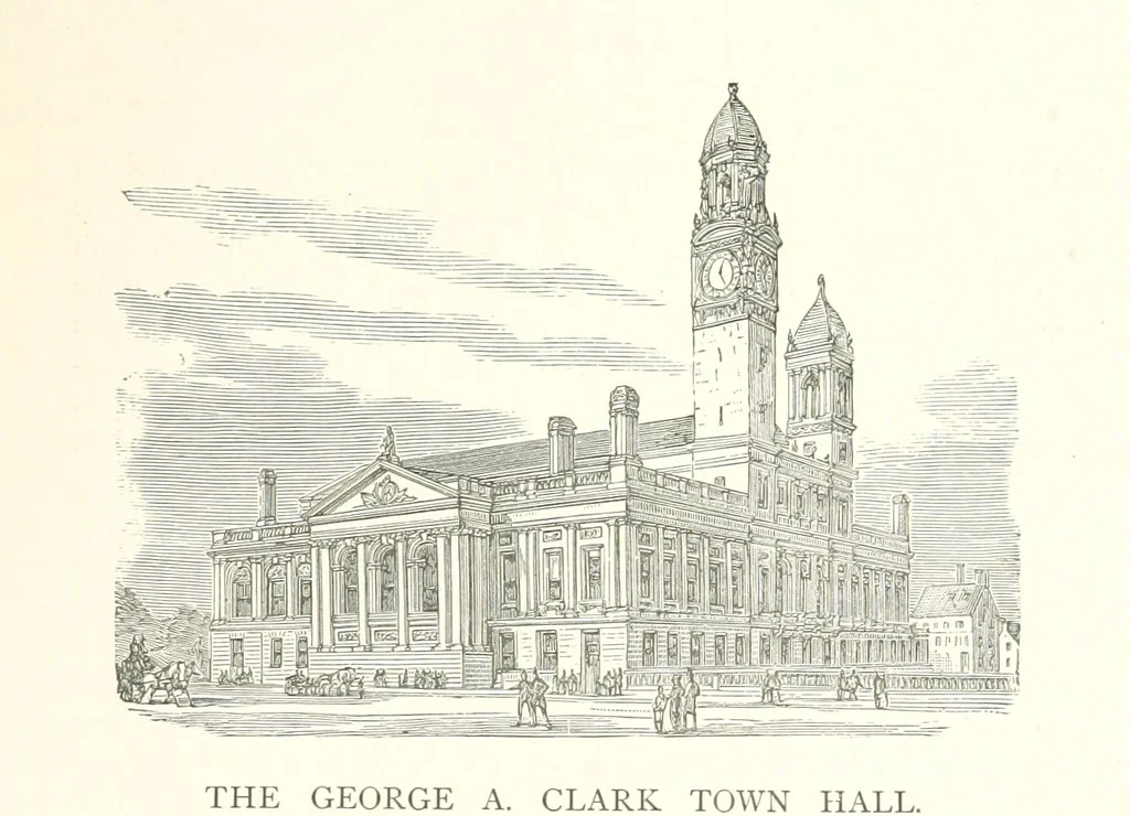 An illustration from The Inauguration of the George A. Clark Town Hall, Paisley, with ... illustrations, etc, 1882, leaf 41