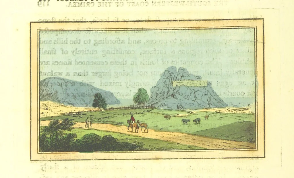 An illustration from Travels through the Southern Provinces of the Russian Empire in 1793 and 1794. Translated from the German [by F. W. Blagdon]. MS. notes, 1812, leaf 192