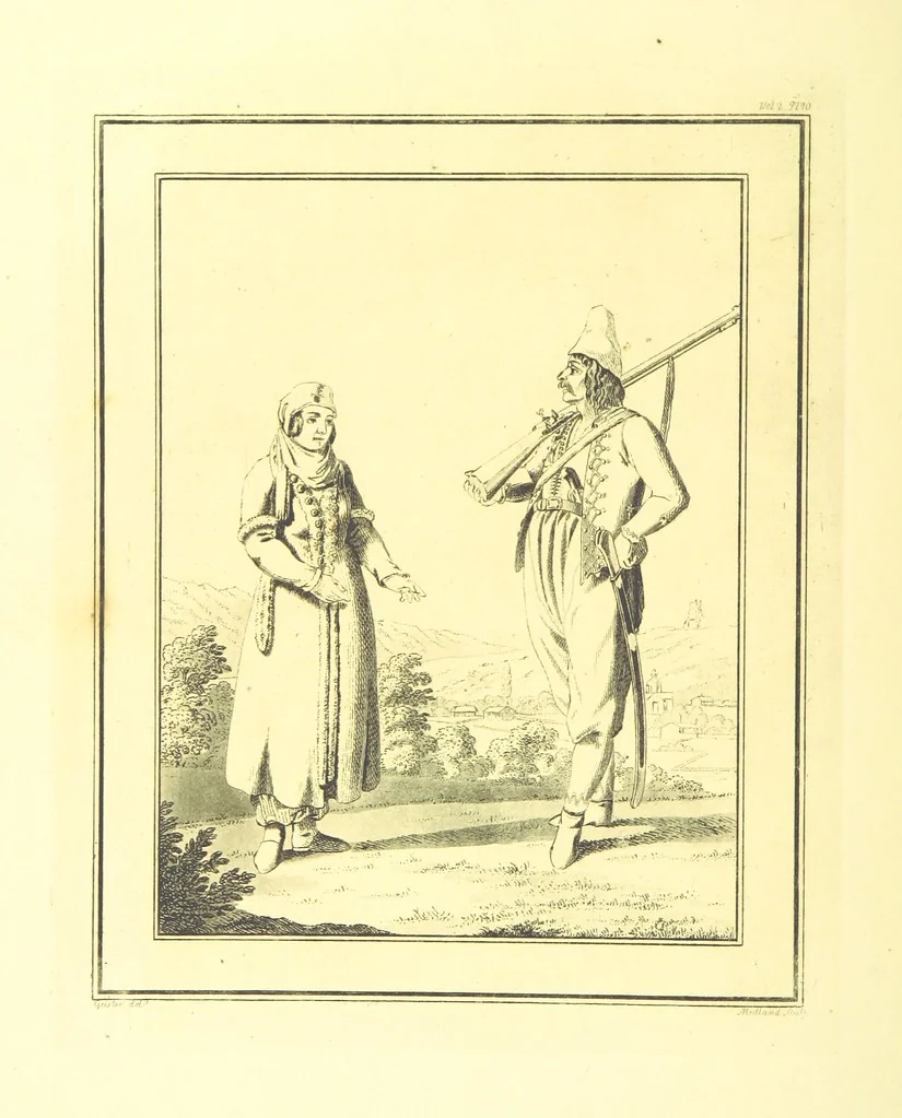 An illustration from Travels through the Southern Provinces of the Russian Empire in 1793 and 1794. Translated from the German [by F. W. Blagdon]. MS. notes, 1812, leaf 208