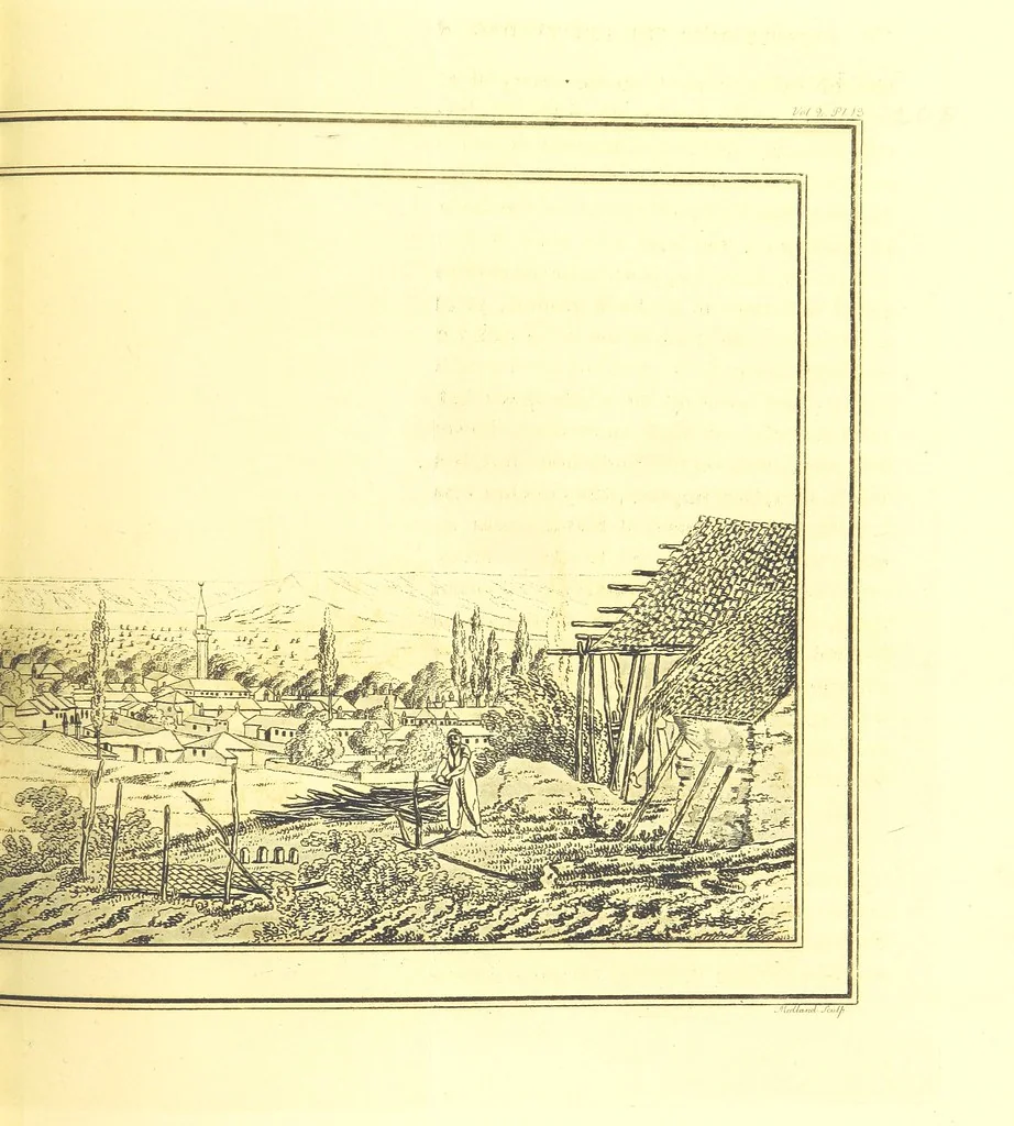 An illustration from Travels through the Southern Provinces of the Russian Empire in 1793 and 1794. Translated from the German [by F. W. Blagdon]. MS. notes, 1812, leaf 293