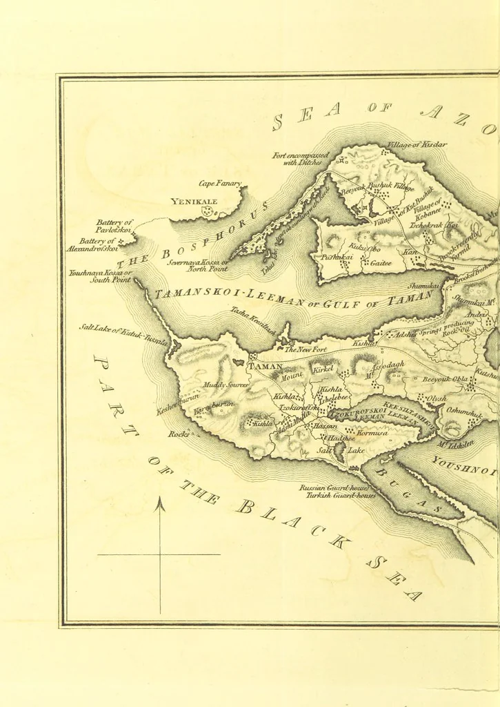 An illustration from Travels through the Southern Provinces of the Russian Empire in 1793 and 1794. Translated from the German [by F. W. Blagdon]. MS. notes, 1812, leaf 394