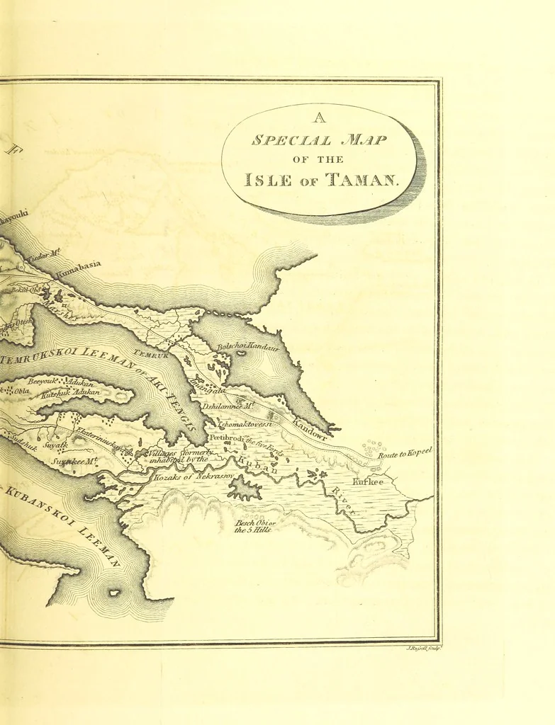 An illustration from Travels through the Southern Provinces of the Russian Empire in 1793 and 1794. Translated from the German [by F. W. Blagdon]. MS. notes, 1812, leaf 395