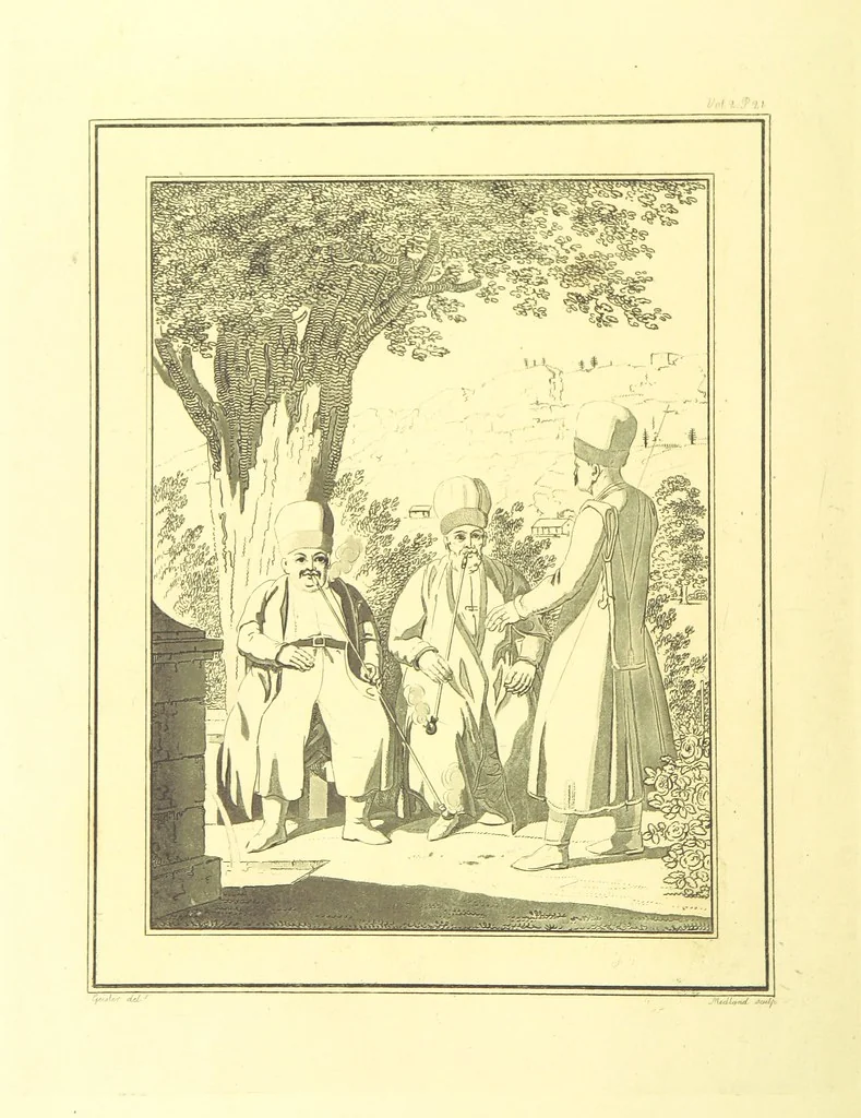 An illustration from Travels through the Southern Provinces of the Russian Empire in 1793 and 1794. Translated from the German [by F. W. Blagdon]. MS. notes, 1812, leaf 458