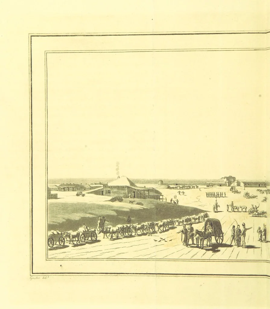 An illustration from Travels through the Southern Provinces of the Russian Empire in 1793 and 1794. Translated from the German [by F. W. Blagdon]. MS. notes, 1812, leaf 48