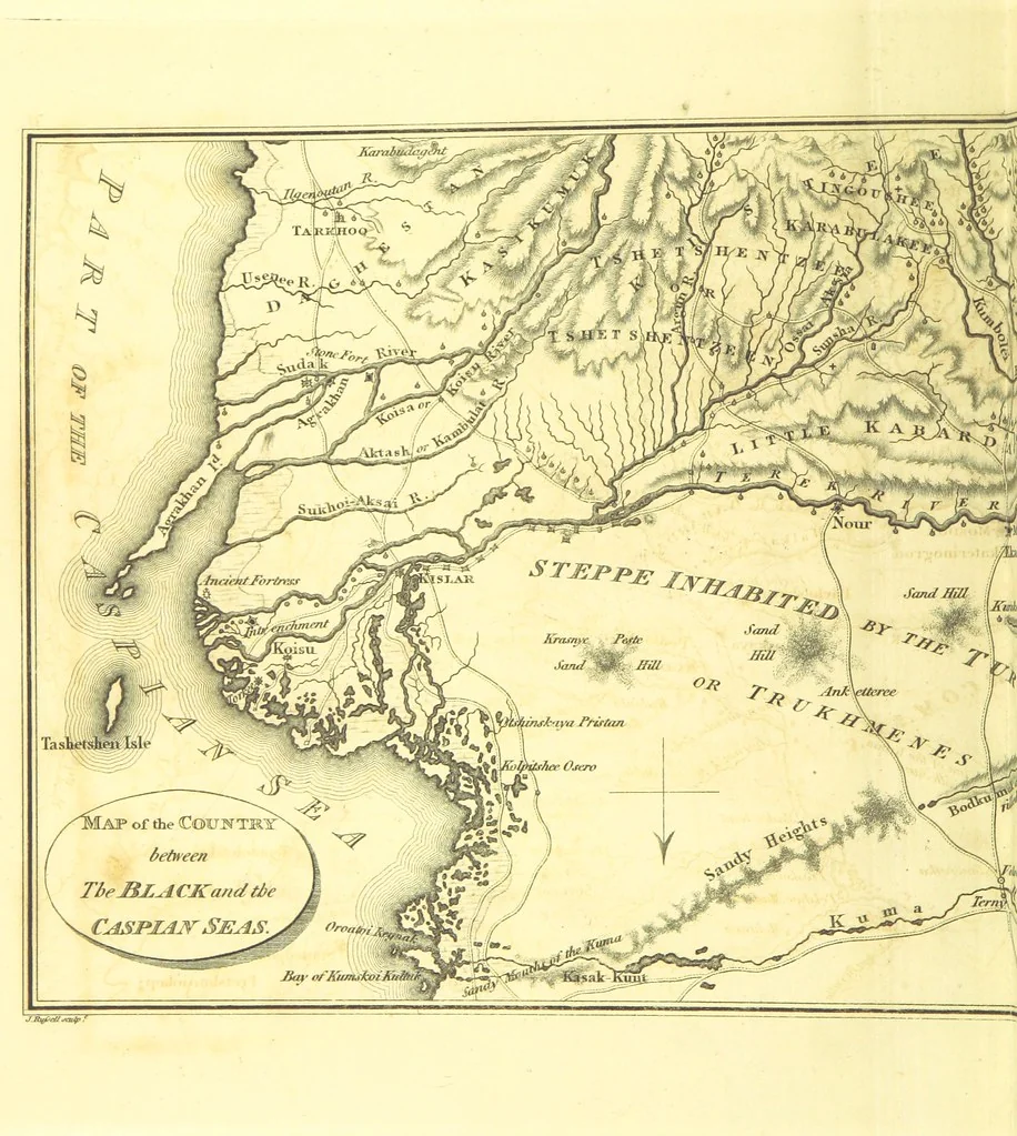 An illustration from Travels through the Southern Provinces of the Russian Empire in 1793 and 1794. Translated from the German [by F. W. Blagdon]. MS. notes, 1812, leaf 640
