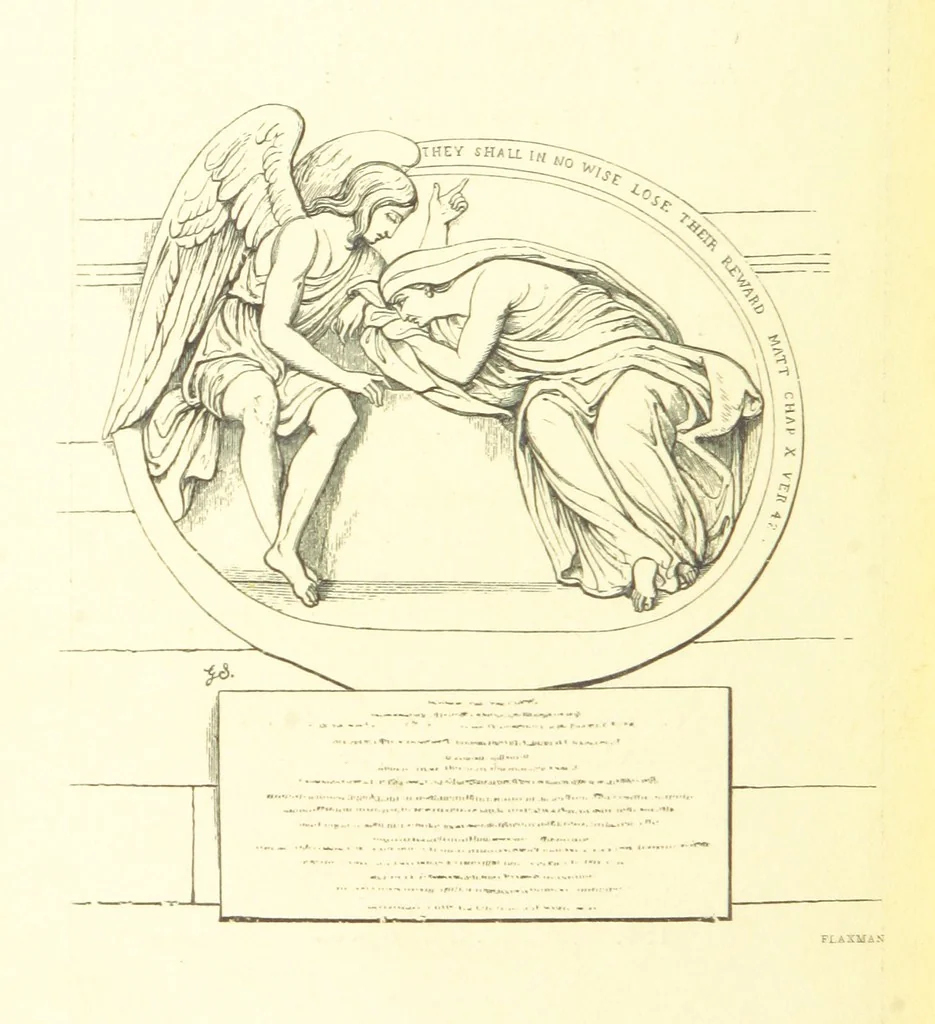 An illustration from Mottoes for Monuments, or Epitaphs selected for study or application ... Illustrated with designs by Flaxman and others, 1872, leaf 140