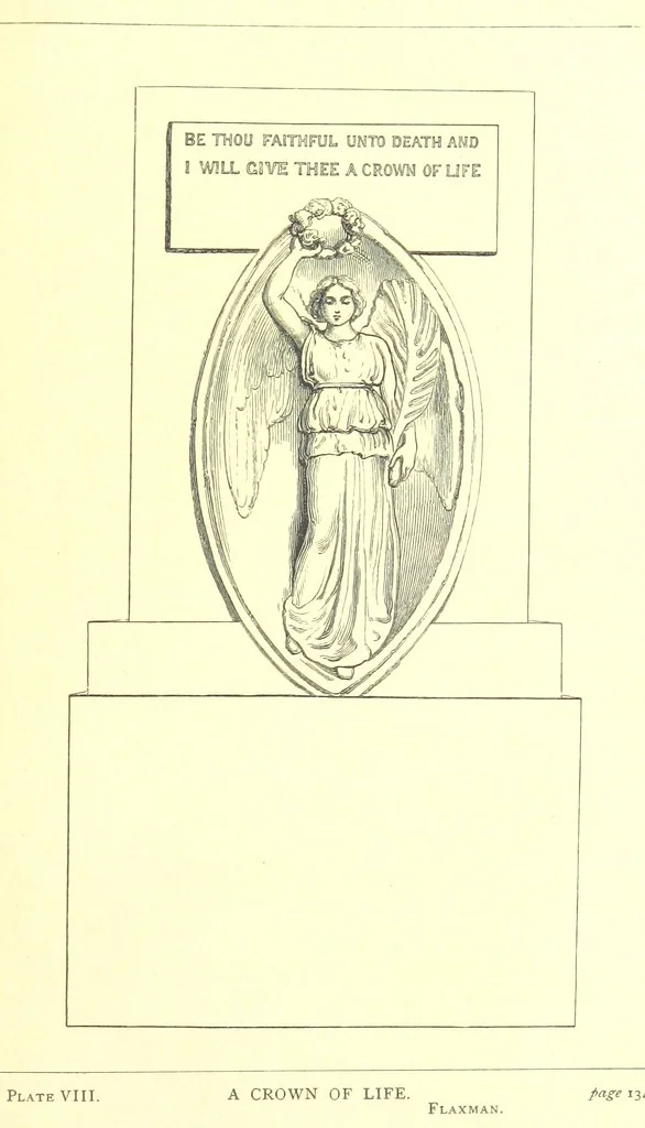 An illustration from Mottoes for Monuments, or Epitaphs selected for study or application ... Illustrated with designs by Flaxman and others, 1872, leaf 159