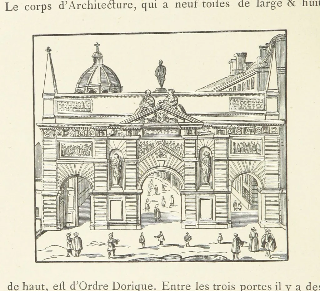 An illustration from Les Curiositez de Paris. Par M. L. R. Réimprimées d'après l'édition originale de 1716, etc. [Variously attributed to Claude Marin Saugrain and George Louis Le Rouge, but more probably by the former. Edited by Anatole de Courde de Montaiglon, 1883, leaf 160