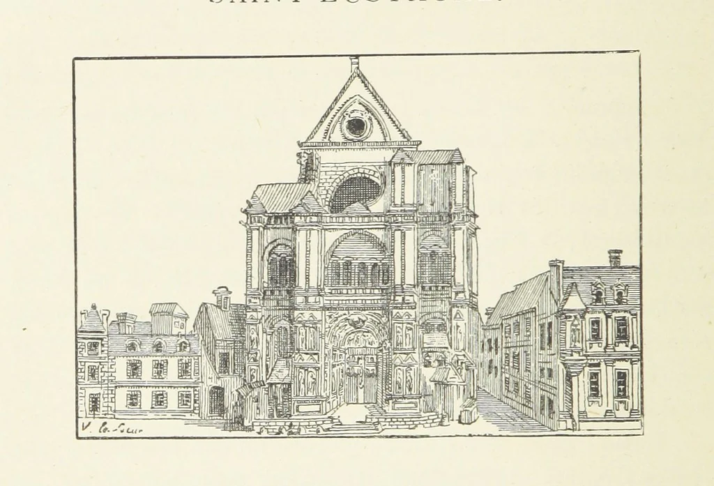 An illustration from Les Curiositez de Paris. Par M. L. R. Réimprimées d'après l'édition originale de 1716, etc. [Variously attributed to Claude Marin Saugrain and George Louis Le Rouge, but more probably by the former. Edited by Anatole de Courde de Montaiglon, 1883, leaf 98