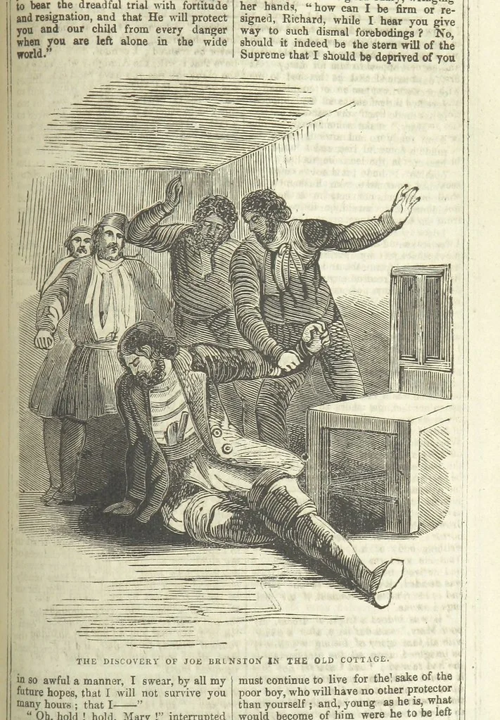 An illustration from Richard Parker, or, the Mutiny at the Nore. A romance. By the author of “Gallant Tom,” etc. [i.e. T. P. Prest, 1851, leaf 239