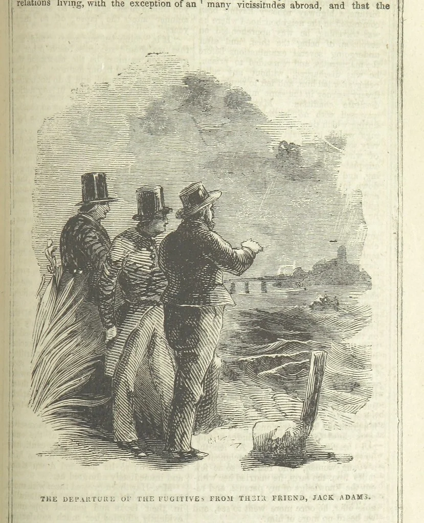 An illustration from Richard Parker, or, the Mutiny at the Nore. A romance. By the author of “Gallant Tom,” etc. [i.e. T. P. Prest, 1851, leaf 255