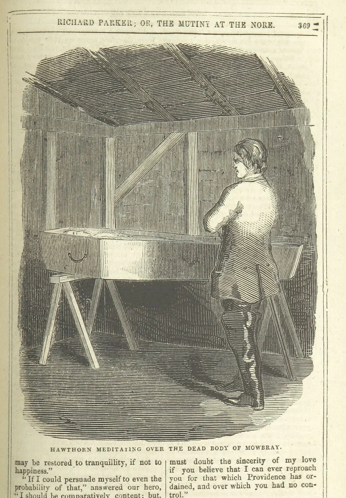 An illustration from Richard Parker, or, the Mutiny at the Nore. A romance. By the author of “Gallant Tom,” etc. [i.e. T. P. Prest, 1851, leaf 383