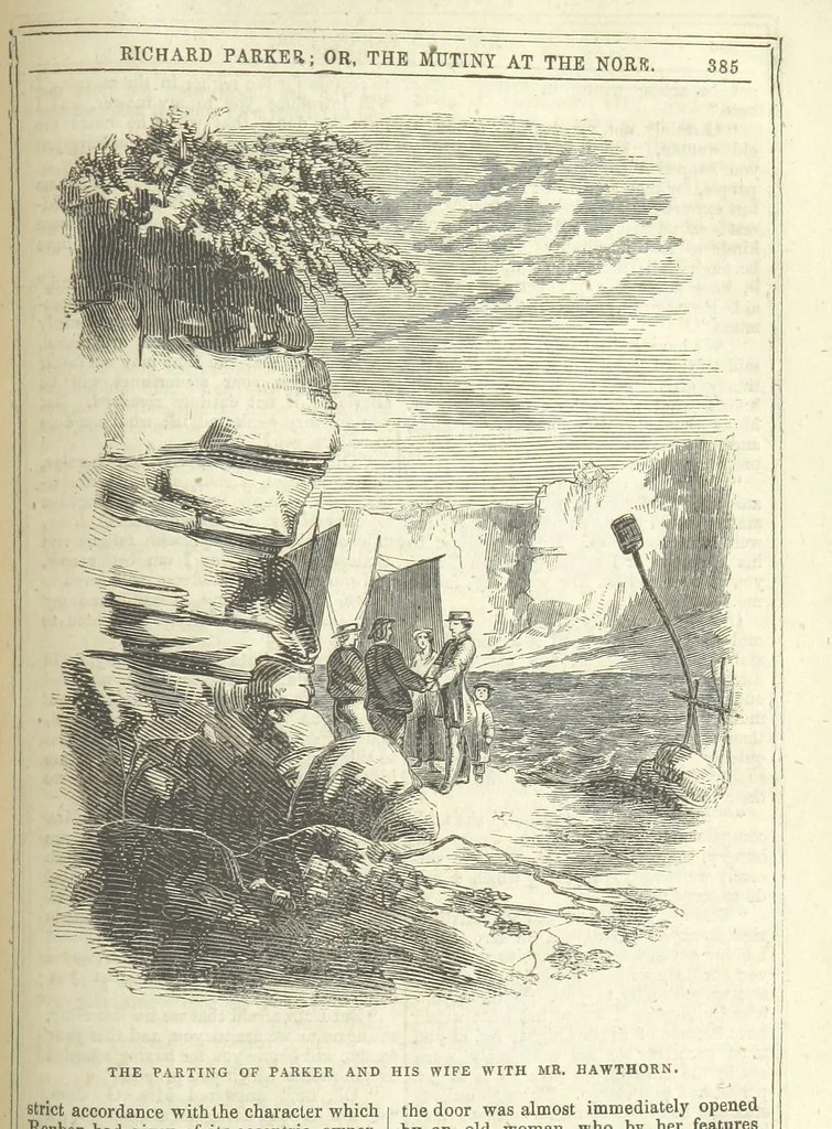 An illustration from Richard Parker, or, the Mutiny at the Nore. A romance. By the author of “Gallant Tom,” etc. [i.e. T. P. Prest, 1851, leaf 399