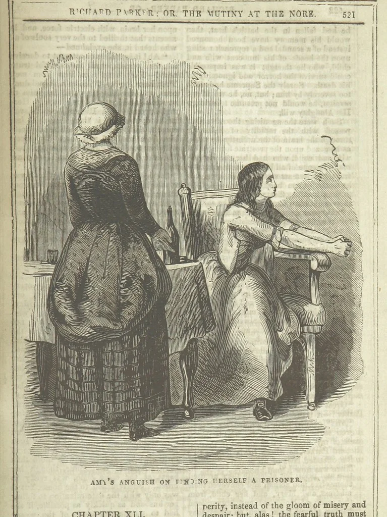 An illustration from Richard Parker, or, the Mutiny at the Nore. A romance. By the author of “Gallant Tom,” etc. [i.e. T. P. Prest, 1851, leaf 535