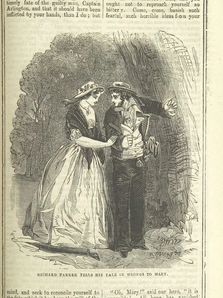 An illustration from Richard Parker, or, the Mutiny at the Nore. A romance. By the author of “Gallant Tom,” etc. [i.e. T. P. Prest, 1851, leaf 63