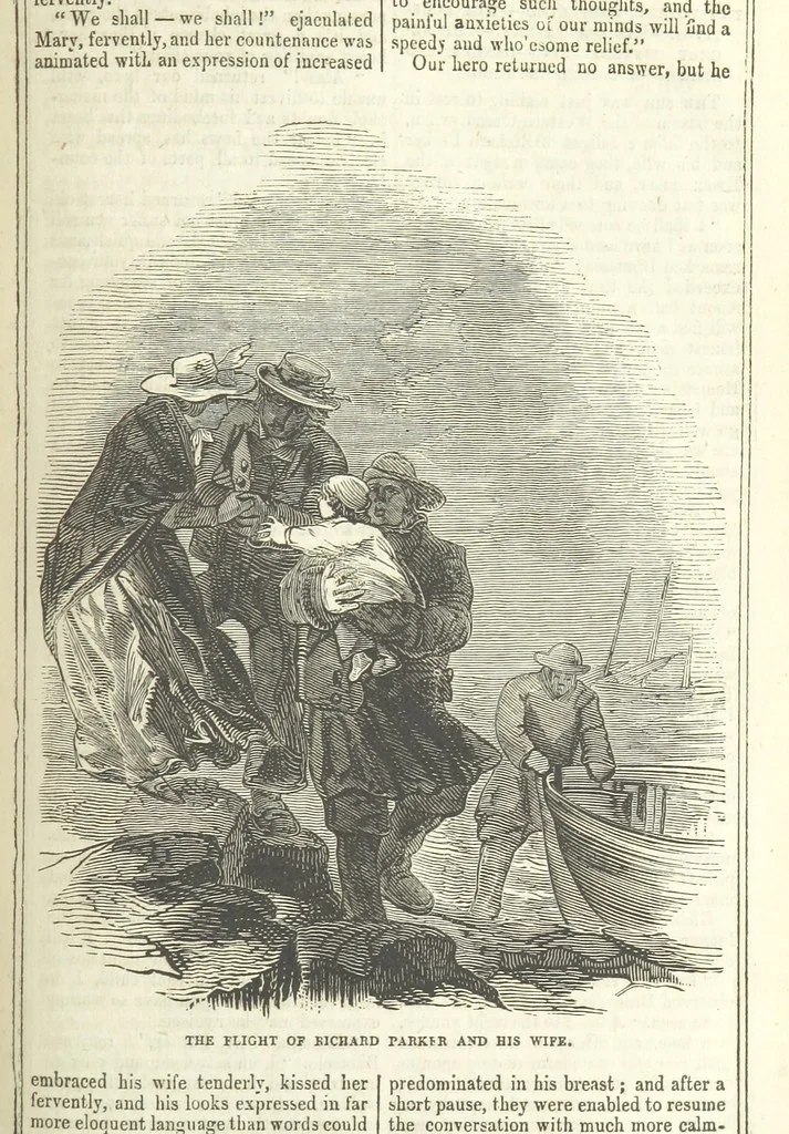 An illustration from Richard Parker, or, the Mutiny at the Nore. A romance. By the author of “Gallant Tom,” etc. [i.e. T. P. Prest, 1851, leaf 71