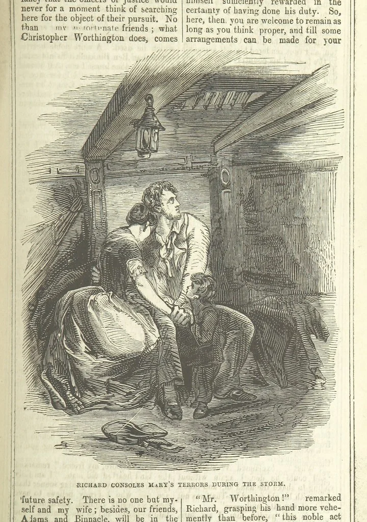 An illustration from Richard Parker, or, the Mutiny at the Nore. A romance. By the author of “Gallant Tom,” etc. [i.e. T. P. Prest, 1851, leaf 79