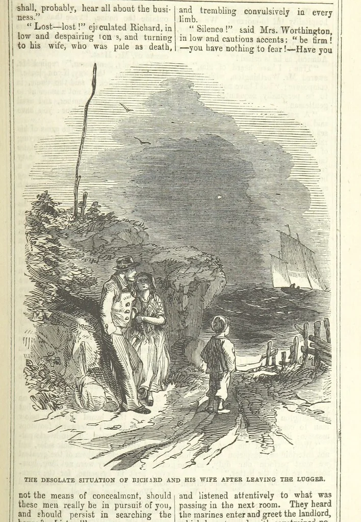 An illustration from Richard Parker, or, the Mutiny at the Nore. A romance. By the author of “Gallant Tom,” etc. [i.e. T. P. Prest, 1851, leaf 95